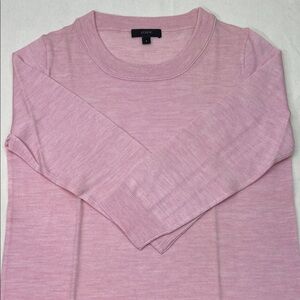 J. Crew Soft Pink Crew Neck 3/4 Sleeve Sweater - 100% Merino Wool
